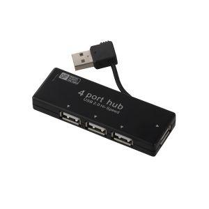 【メール便選択可】オーム電機 4ポートハブ 収納式 ブラック 01-3502 PC-SH4PS1-K