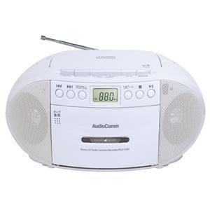 オーム電機 OHM RCD-590Z-W CDラジオカセットレコーダー ホワイト