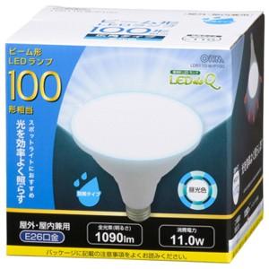 オーム電機 LED電球 ビームランプ形 E26 100形相当 防雨タイプ 昼光色 LDR11D-W/P100 06-3416｜akibaoo