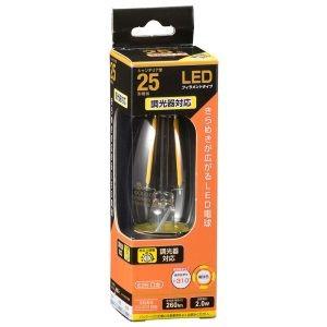 オーム電機 LED電球 フィラメント シャンデリア形 E26 25形相当 調光器対応 06-3488 LDC2L/D C6