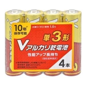 【メール便選択可】オーム電機 LR6VS4P Vアルカリ乾電池 単3形 4本パック 08-4124