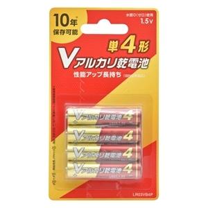 【メール便選択可】オーム電機 LR03VB4P Vアルカリ乾電池 単4形 4本パック