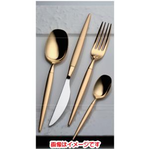 ラッキーウッド 12500 18-10 ステンレス ミルトア 金仕上 デザートナイフ 共柄 鋸刃