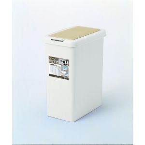 サンコープラスチック フタ付きゴミ箱 スリムプッシュ 26.5L ライトベージュ 3027