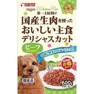 マルカン サンライズ ゴン太のデリシャスカット ビーフ&amp;緑黄色野菜入り 小粒タイプ 600g 犬 フード