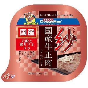 ドギーマン 紗 国産牛正肉 六穀と鶏ササミ入り 100g