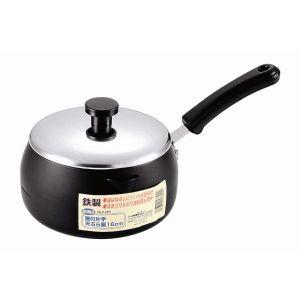 パール金属 天ぷら鍋 16cm IH対応 鉄製 蓋付き ブレイブ 片手天ぷら鍋