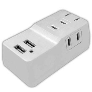 ハイディスク 電源タップ HDTTC3USWH USBポート付 充電タップ3口