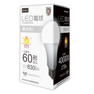 ハイディスク HDLED60W5000K 昼白色 60形 全光速 830lm 磁気研究所