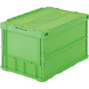 TRUSCO中山 TRUSCO 薄型折りたたみコンテナ 50Lロックフタ付 グレー