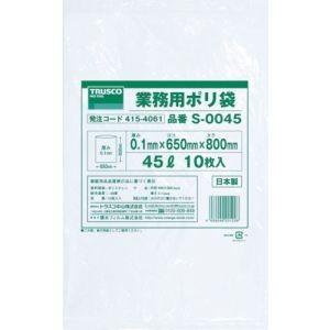 トラスコ S-0045 業務用ポリ袋0.1×45L 10枚入 TRUSCO