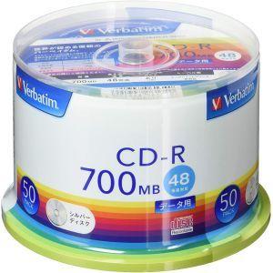 バーベイタム SR80FC50V1 CD-R CDR 700MB 50枚 シルバーレーベル Verbatim｜akibaoo