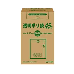 ケミカルジャパン 透明ポリ袋 BOXタイプ 45L 100枚入 LD-45N