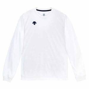 【送料２９０円】デサント ワンポイント長袖プラクティスシャツ（ウィメンズ） ＤＶＢ−５２１６Ｗ ホワイト／ネイビ DESCENTE DVB5216W WNV