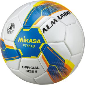 ミカサ サッカー５号貼り 検定球 青／黄 ＦＴ５５１Ｂ−ＢＬＹ MIKASA FT551BBLY｜akichan-do