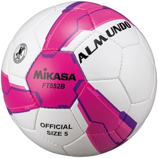 ミカサ サッカー５号手縫い 検定球 ピンク／紫 ＦＴ５５２Ｂ−ＰＶ MIKASA FT552BPV