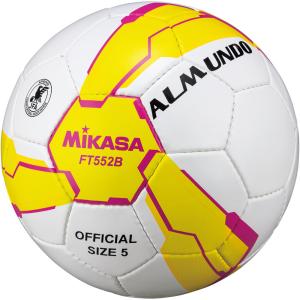ミカサ サッカー５号手縫い 検定球 黄／ピンク ＦＴ５５２Ｂ−ＹＰ MIKASA FT552BYP｜akichan-do