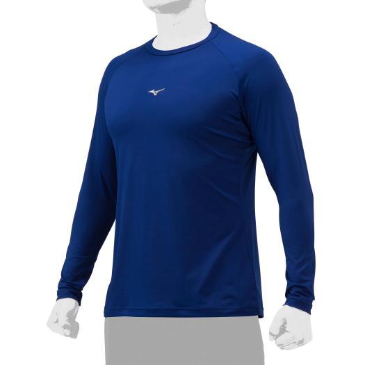 【送料無料】ミズノ ローネック／長袖(野球／抗菌防臭／防汚)（ユニセックス） パステルネイビー Mi...