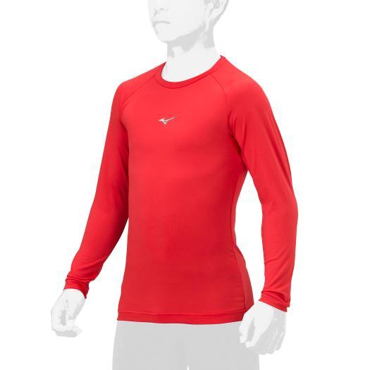 【送料無料】ミズノ ローネック／長袖(野球)［ジュニア］ レッド Mizuno 12JAAP5062
