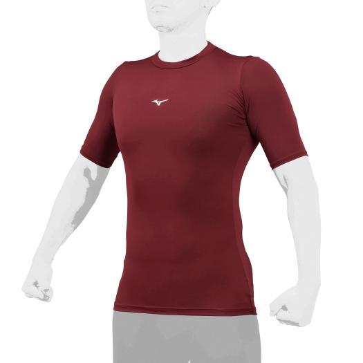 【送料無料】ミズノ バイオギア(ローネック／半袖)（ユニセックス） エンジ Mizuno 12JAB...