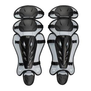 新品 ミズノ黒 軟式 大人 レガース ミズノ 軟式用／ゴムソフトボール用レガーズ ブラック×グレー