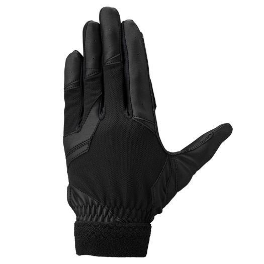 【送料無料】ミズノ ガチ守備手袋Jr.左手用 高校野球ルール対応モデル ブラック×ブラック Mizu...