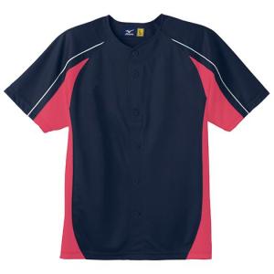 ミズノ イージーシャツ （ジュニア） ネイビー×ピンク×ホワイトステッチ Mizuno 52MJ45014の商品画像