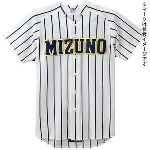 ミズノ ビクトリーステージメッシュシャツ （オープン型） （野球） ホワイト×ネイビーストライプ Mizuno 52MW17714の商品画像