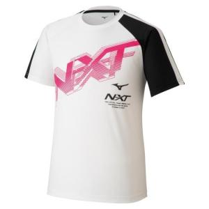 ミズノ N-XT Tシャツ (ラケットスポーツ) ホワイト×ブラック Mizuno 62JA1Z11 01の商品画像