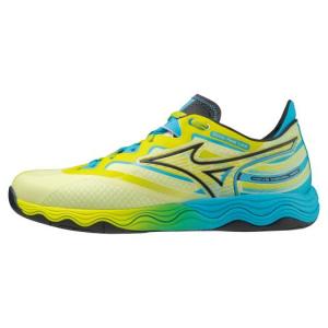 【送料無料】ミズノ ウエーブメダル NEO(卓球)（ユニセックス） イエロー×ブラック×ライトブルー Mizuno 81GA232501｜akichan-do