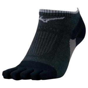 【送料無料】ミズノ ランソックス42.195(5本指ソックス)（ユニセックス） ブラック杢 Mizuno J2MX050109｜akichan-do