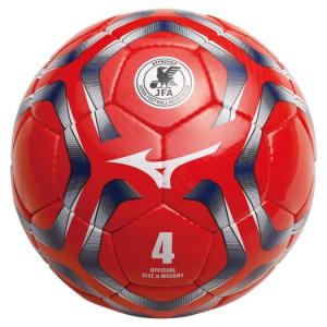 ミズノ サッカーボール(4号球／検定球) レッド Mizuno P3JBA020 64｜akichan-do