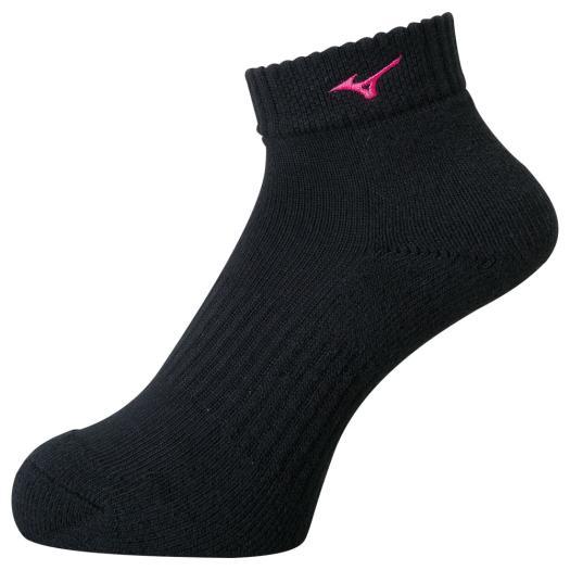 【送料２９０円】ミズノ ショートソックス ブラック×ベリーピンク Mizuno V2MX800197