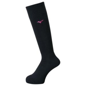 MIZUNO（ミズノ） ロングソックス ブラック×ベリーピンク Mizuno