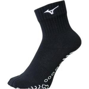 【送料２９０円】ミズノ ショートソックス(5本指)（ユニセックス） ブラック×ホワイト Mizuno V2MXA01590｜あきちゃん堂