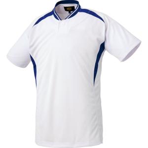 ゼット 野球 ベースボールＴシャツ ベースボールシャツ ホワイト×Rブルー ZETT BOT741 1125の商品画像