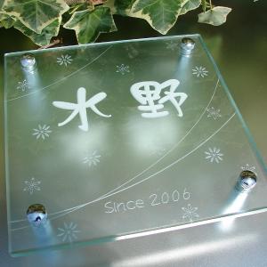 表札 手作り ガラス表札　ひょうさつ hg-30-M｜akiglass