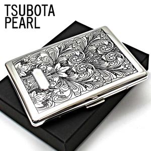坪田パール シガレットケース カジュアルメタル ブラック プレーン 20