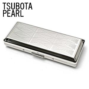 坪田パール シガレットケース カジュアルメタル ブラック プレーン 20