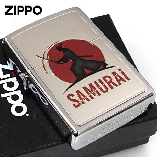 Zippo ジッポライター 和柄デザイン プレート 侍 SAMURAI WS-KB メール便専用商品
