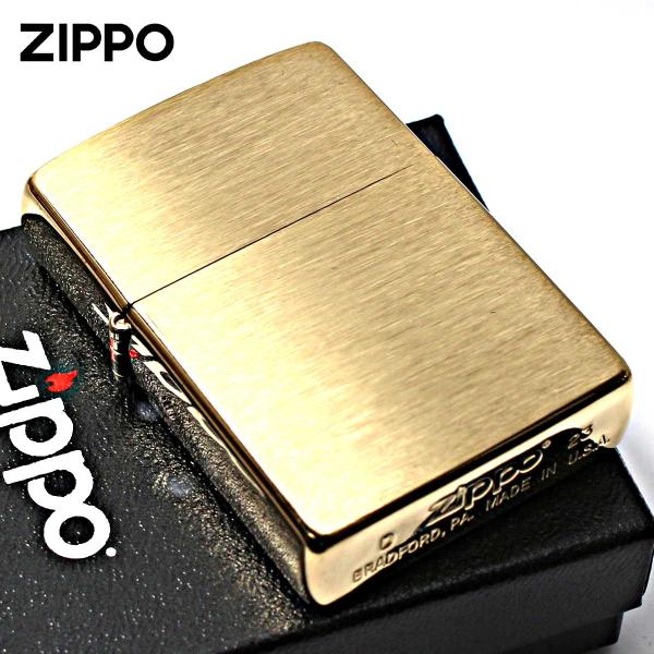 Zippo ジッポライター 無地 真鍮無垢 ブラス つや消し ブラッシュドソリッドブラス Brush...
