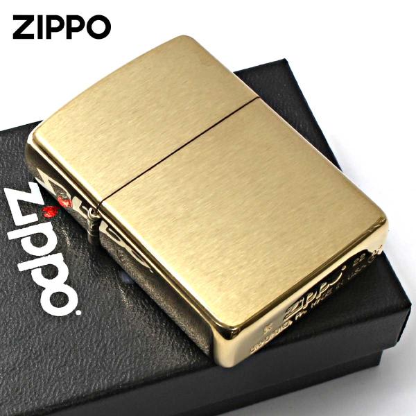 Zippo ジッポライター アーマー 無地 真鍮無垢 ブラス つや消し ブラッシュドソリッドブラス ...