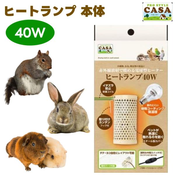 マルカン CASA ヒートランプ 40W 本体 うさぎ ハムスター ハリネズミ 小鳥 小動物 保温 ...
