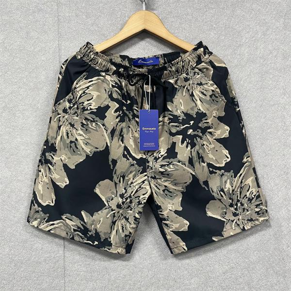 ハーフパンツ EU製 Emmauela イタリア ミラノ発 薄手 速乾 個性 シルキー 花柄 ショー...