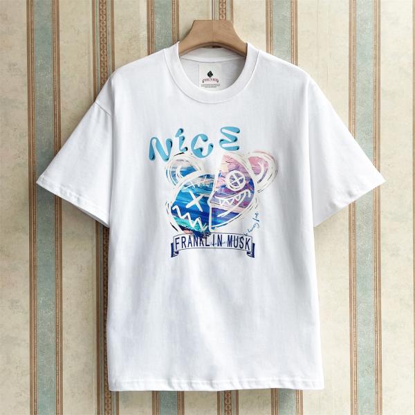 半袖 Tシャツ EU製 FRANKLIN MUSK アメリカ ニューヨーク発 高級 個性 クマ カッ...