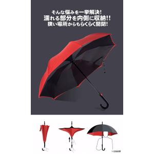 ワンタッチ 梅雨対策 逆さ傘 逆さま傘 逆折り...の詳細画像3