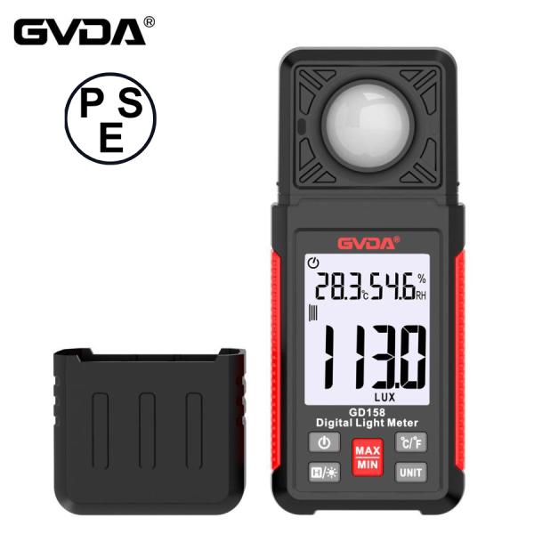 GVDA デジタル照度計 光度 計 ルクスメーター 露出計 携帯型 照度＆温度同時計測 180°回転...
