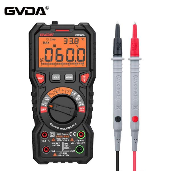 GVDA デジタルテスター 電気測定器 高精度マルチメーター 軽量 小型 テスター コンパクト 電圧...