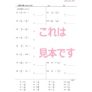 計算チェックテスト 小数分数の詳細画像1