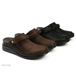 日本製 レザー 2way バックベルト サボサンダル カジュアルシューズ ns8171 アキリコ
